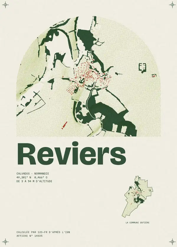 Affiche de Reviers, calculée par 123-fr d'après l'IGN