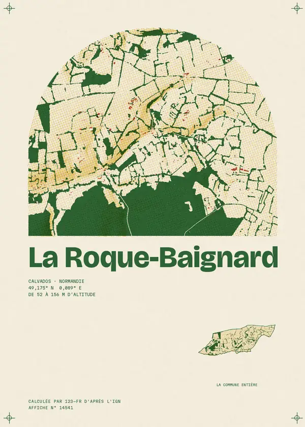 Affiche de La Roque-Baignard, calculée par 123-fr d'après l'IGN