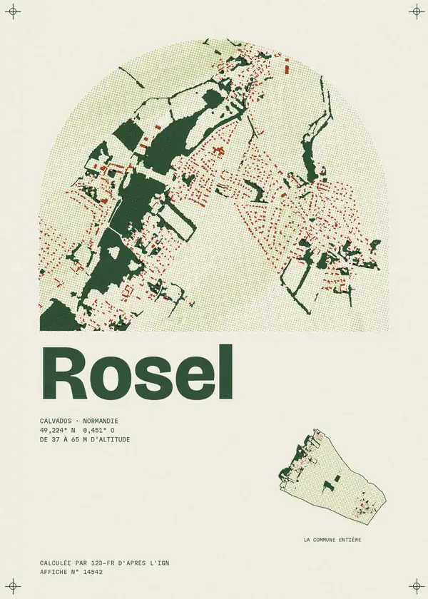 Affiche de Rosel, calculée par 123-fr d'après l'IGN
