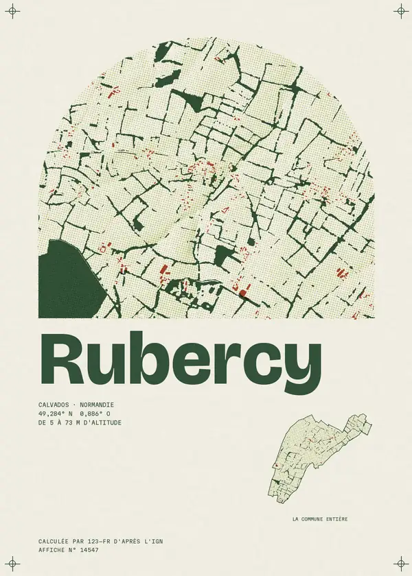 Affiche de Rubercy, calculée par 123-fr d'après l'IGN
