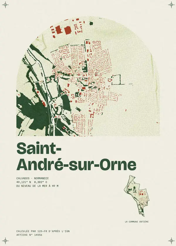 Affiche de Saint-André-sur-Orne, calculée par 123-fr d'après l'IGN