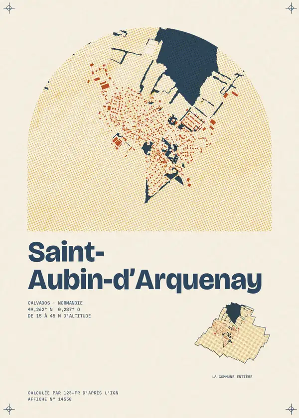 Affiche de Saint-Aubin-d'Arquenay, calculée par 123-fr d'après l'IGN