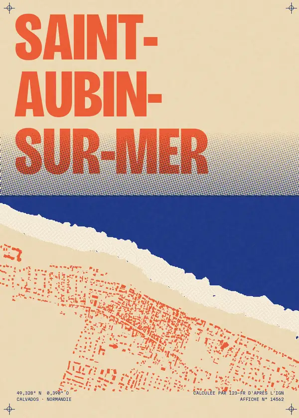 Affiche de Saint-Aubin-sur-Mer, calculée par 123-fr d'après l'IGN