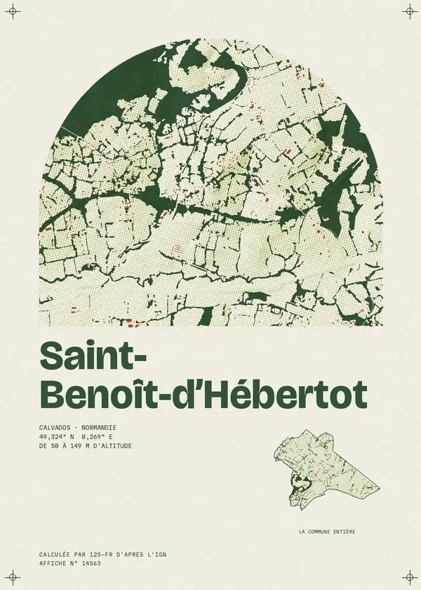 Affiche de Saint-Benoît-d'Hébertot, calculée par 123-fr d'après l'IGN