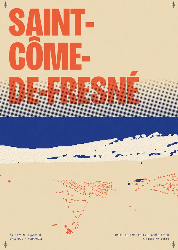 Affiche de Saint-Côme-de-Fresné, calculée par 123-fr d'après l'IGN