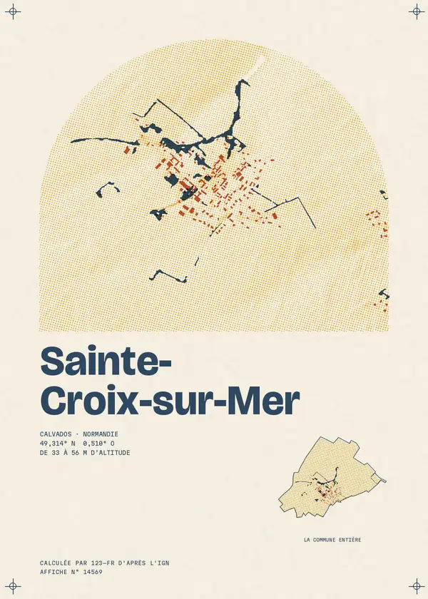 Affiche de Sainte-Croix-sur-Mer, calculée par 123-fr d'après l'IGN