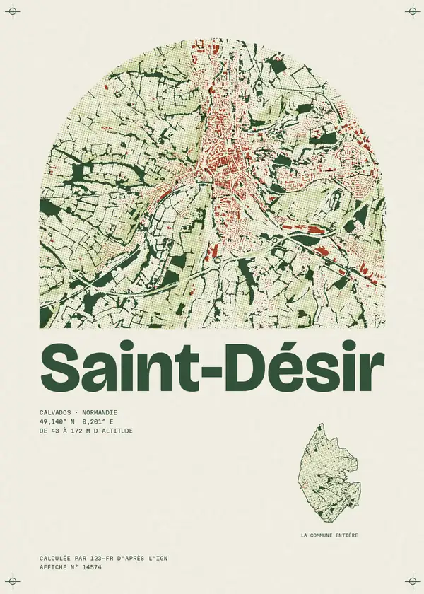 Affiche de Saint-Désir, calculée par 123-fr d'après l'IGN