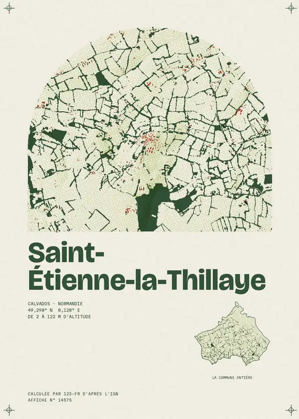 Affiche de Saint-Étienne-la-Thillaye, calculée par 123-fr d'après l'IGN