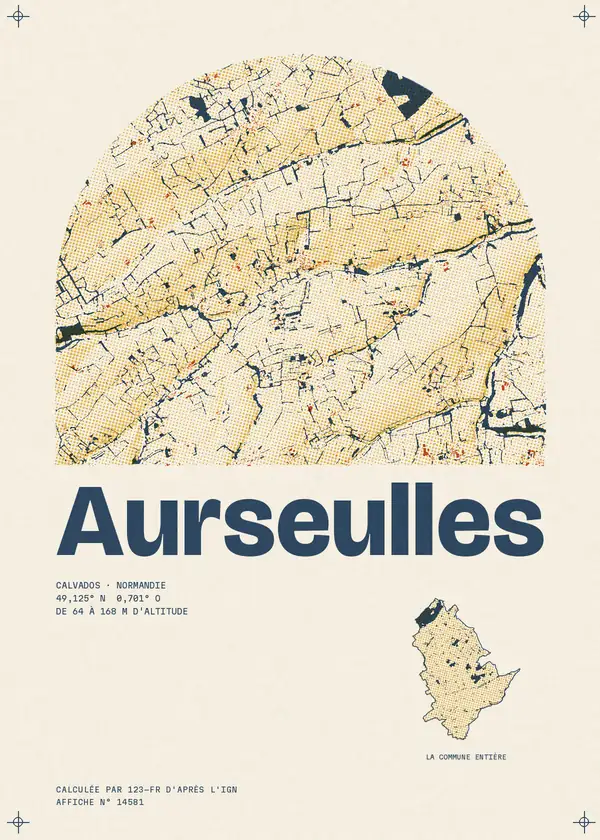 Affiche de Aurseulles, calculée par 123-fr d'après l'IGN