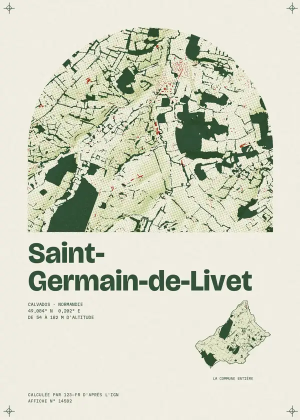 Affiche de Saint-Germain-de-Livet, calculée par 123-fr d'après l'IGN