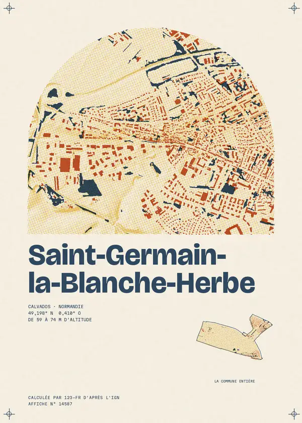 Affiche de Saint-Germain-la-Blanche-Herbe, calculée par 123-fr d'après l'IGN