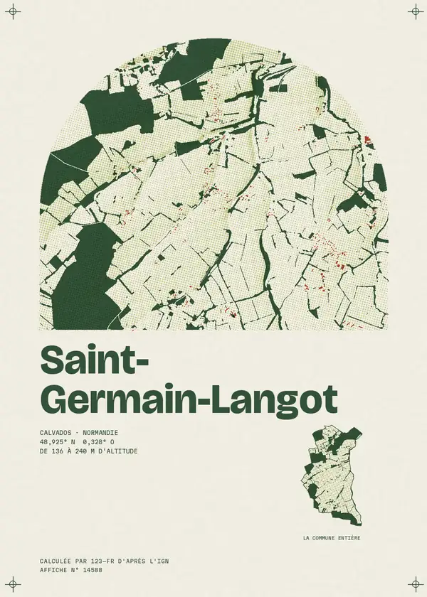 Affiche de Saint-Germain-Langot, calculée par 123-fr d'après l'IGN