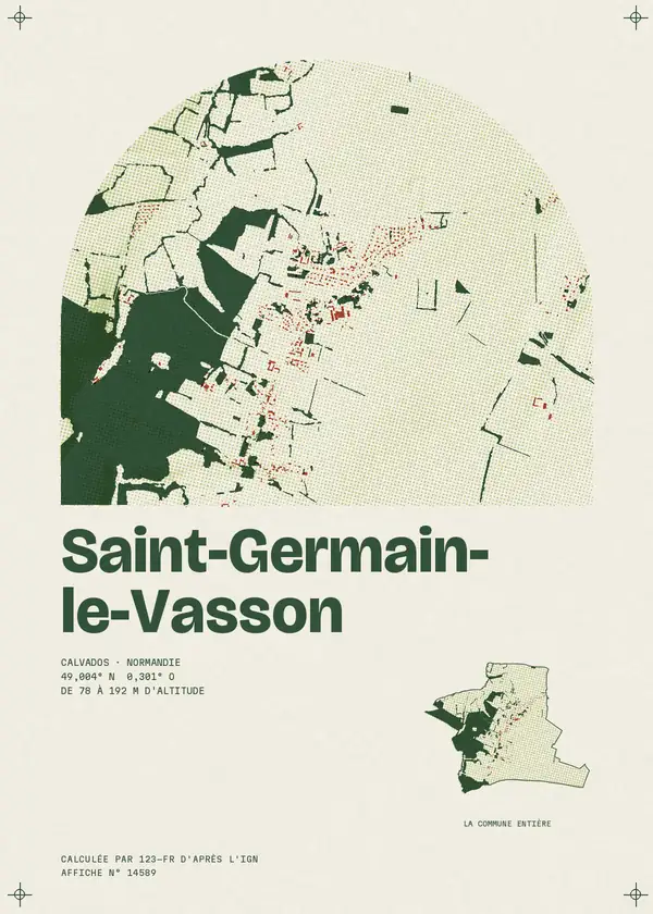 Affiche de Saint-Germain-le-Vasson, calculée par 123-fr d'après l'IGN