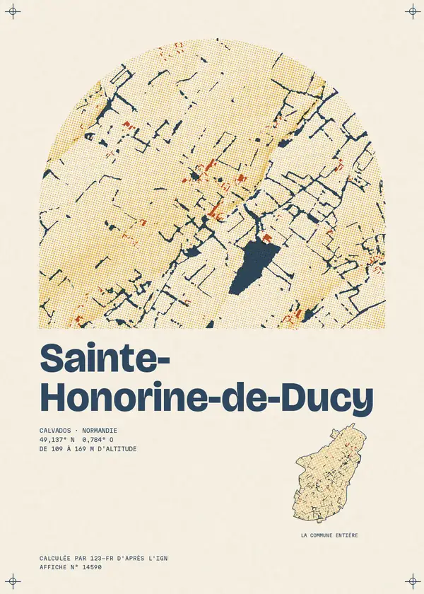 Affiche de Sainte-Honorine-de-Ducy, calculée par 123-fr d'après l'IGN