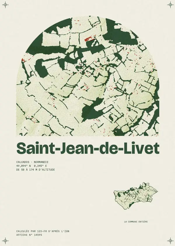 Affiche de Saint-Jean-de-Livet, calculée par 123-fr d'après l'IGN