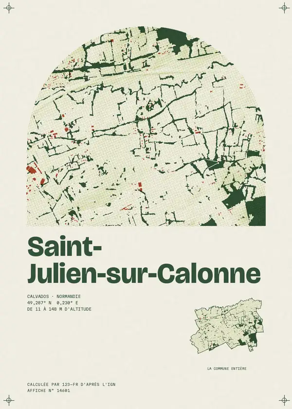 Affiche de Saint-Julien-sur-Calonne, calculée par 123-fr d'après l'IGN