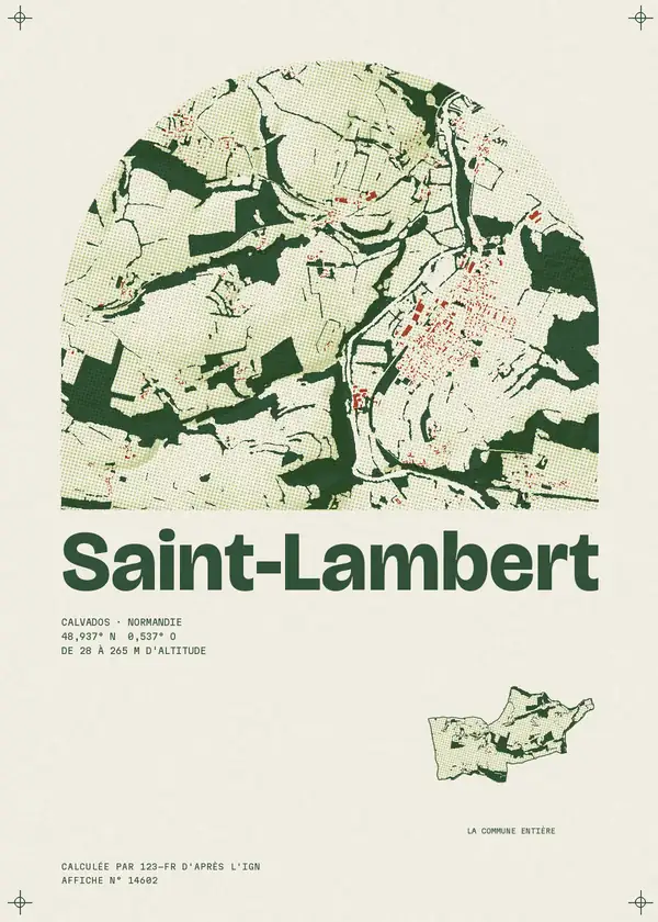 Affiche de Saint-Lambert, calculée par 123-fr d'après l'IGN
