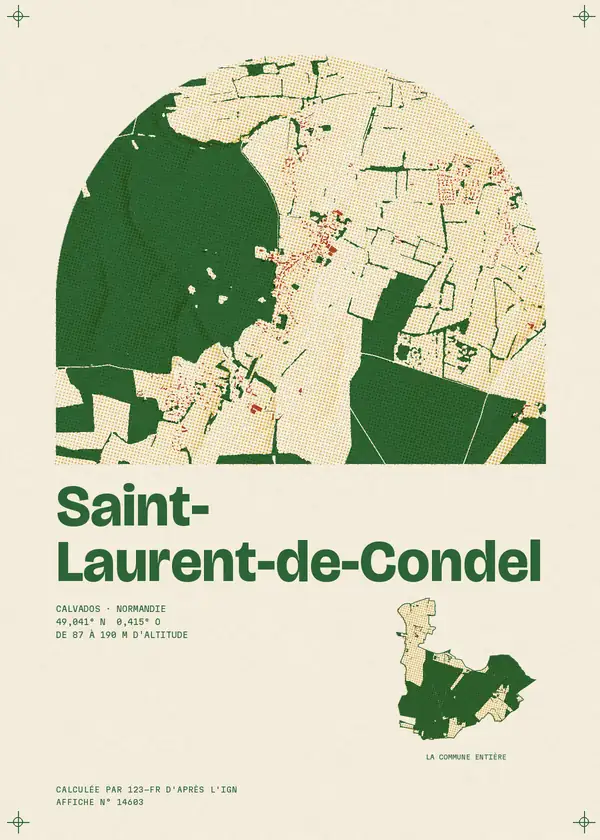 Affiche de Saint-Laurent-de-Condel, calculée par 123-fr d'après l'IGN