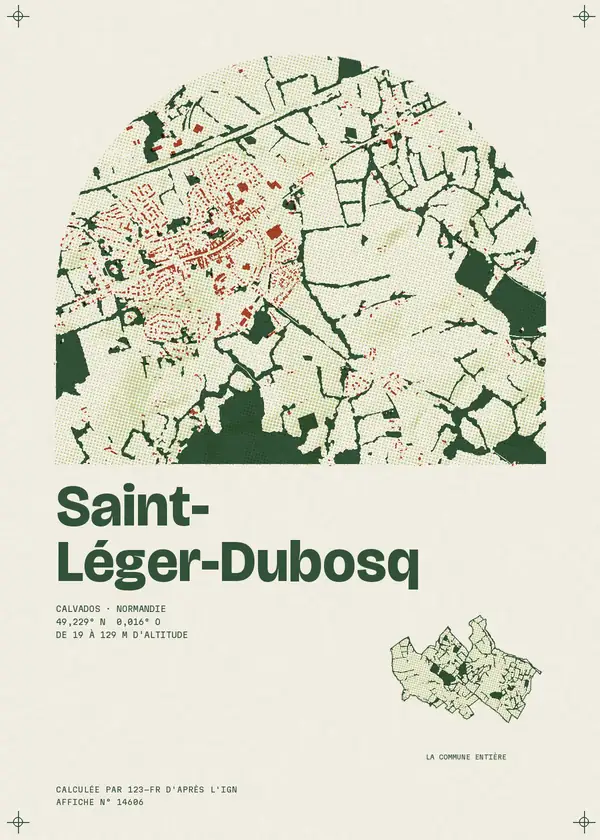 Affiche de Saint-Léger-Dubosq, calculée par 123-fr d'après l'IGN