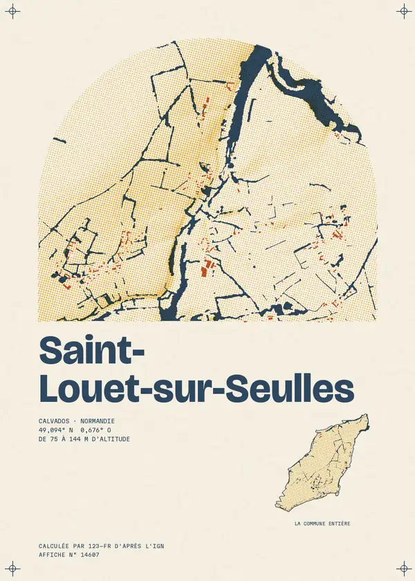 Affiche de Saint-Louet-sur-Seulles, calculée par 123-fr d'après l'IGN