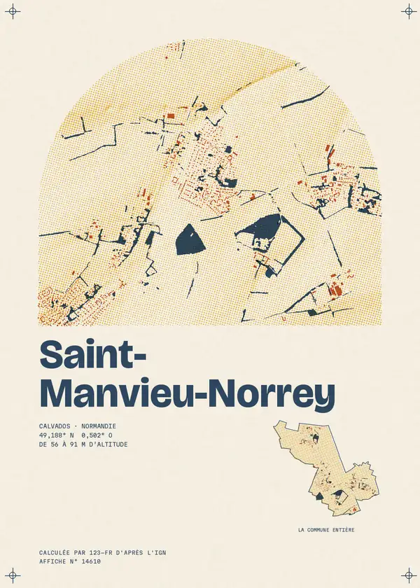 Affiche de Saint-Manvieu-Norrey, calculée par 123-fr d'après l'IGN