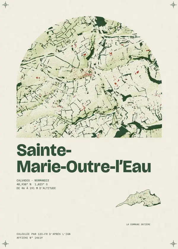 Affiche de Sainte-Marie-Outre-l'Eau, calculée par 123-fr d'après l'IGN