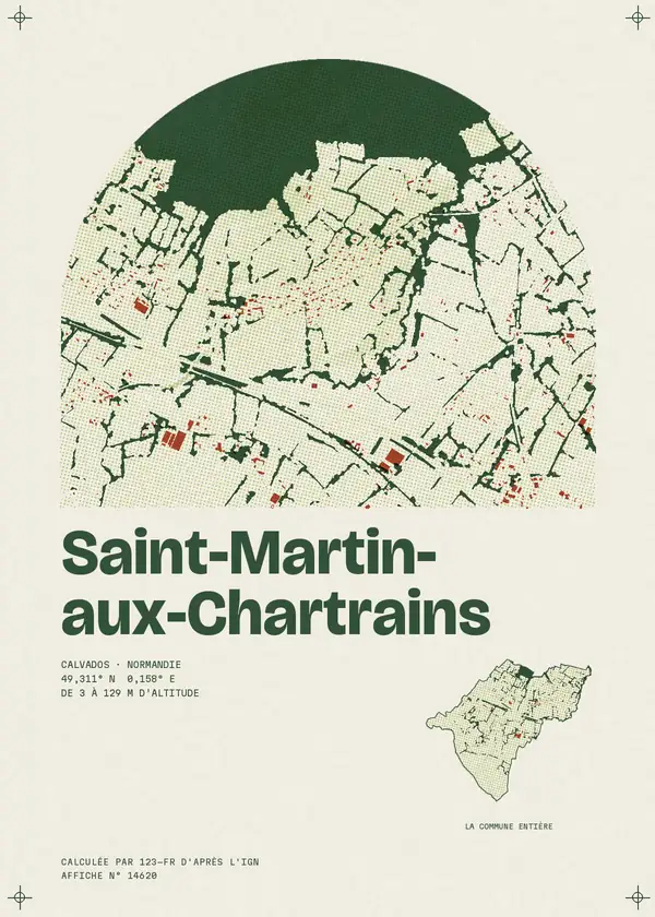 Affiche de Saint-Martin-aux-Chartrains, calculée par 123-fr d'après l'IGN