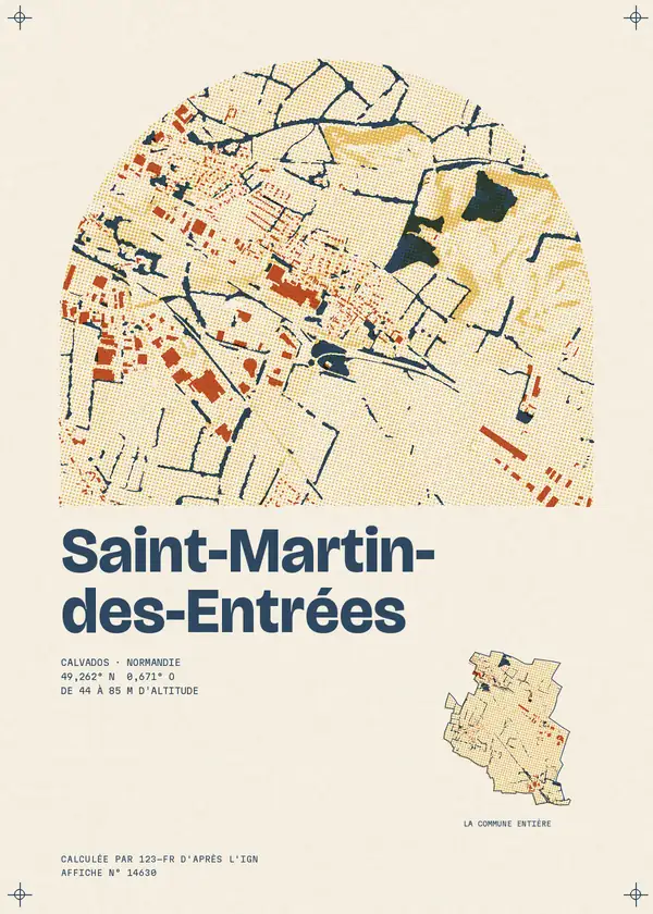 Affiche de Saint-Martin-des-Entrées, calculée par 123-fr d'après l'IGN