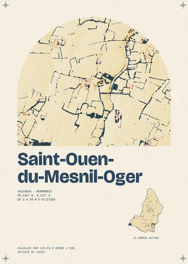 Affiche de Saint-Ouen-du-Mesnil-Oger, calculée par 123-fr d'après l'IGN