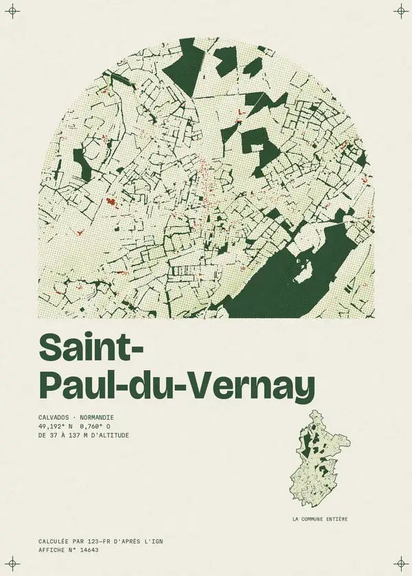 Affiche de Saint-Paul-du-Vernay, calculée par 123-fr d'après l'IGN