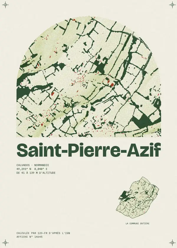 Affiche de Saint-Pierre-Azif, calculée par 123-fr d'après l'IGN
