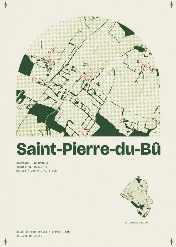 Affiche de Saint-Pierre-du-Bû, calculée par 123-fr d'après l'IGN