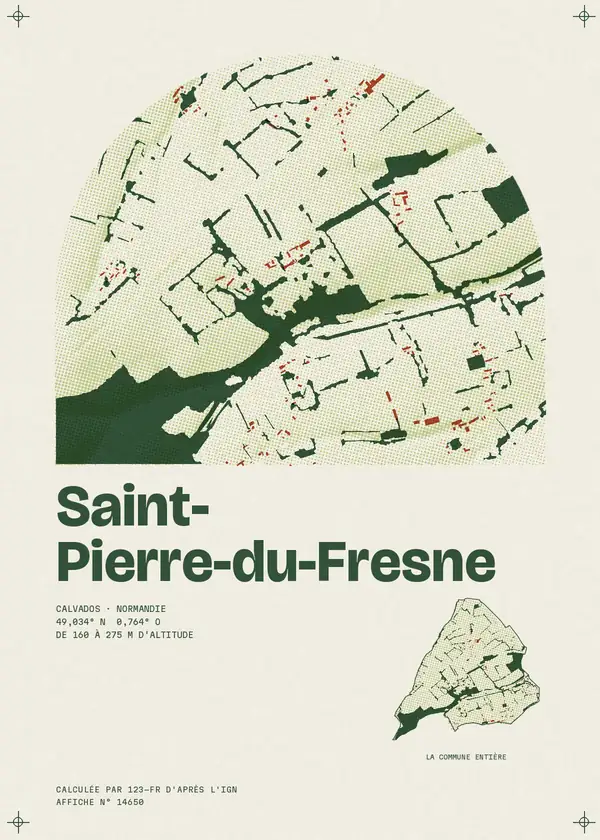 Affiche de Saint-Pierre-du-Fresne, calculée par 123-fr d'après l'IGN