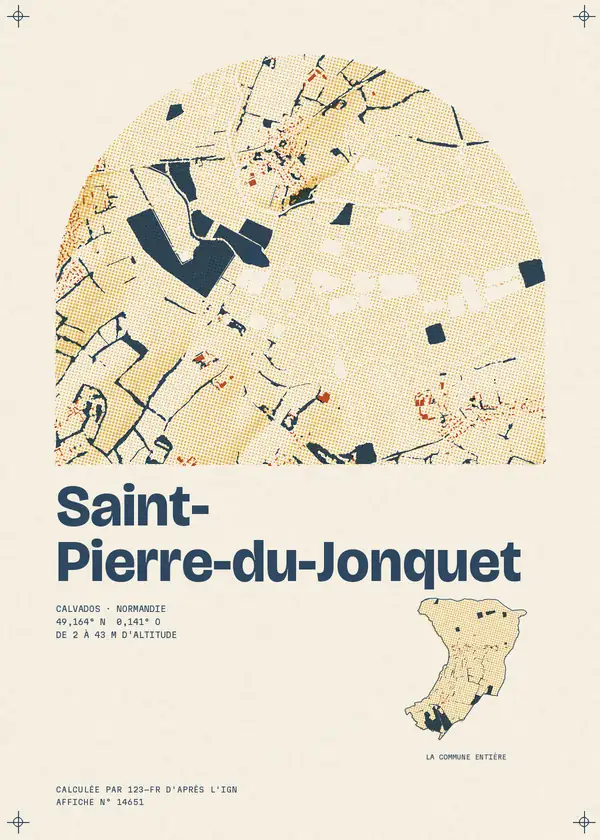 Affiche de Saint-Pierre-du-Jonquet, calculée par 123-fr d'après l'IGN