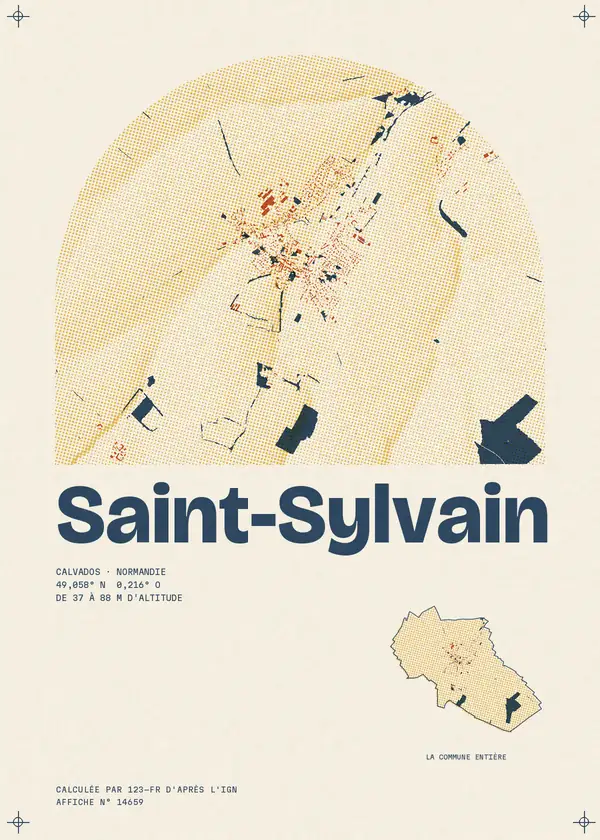 Affiche de Saint-Sylvain, calculée par 123-fr d'après l'IGN
