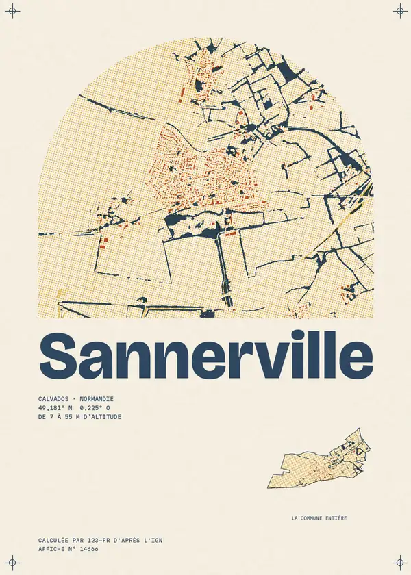 Affiche de Sannerville, calculée par 123-fr d'après l'IGN