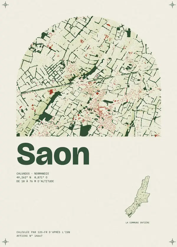 Affiche de Saon, calculée par 123-fr d'après l'IGN