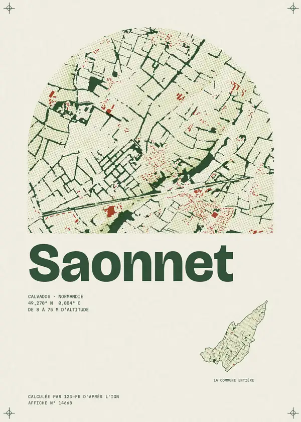 Affiche de Saonnet, calculée par 123-fr d'après l'IGN