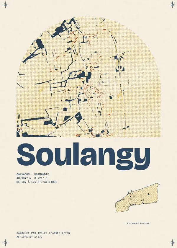 Affiche de Soulangy, calculée par 123-fr d'après l'IGN