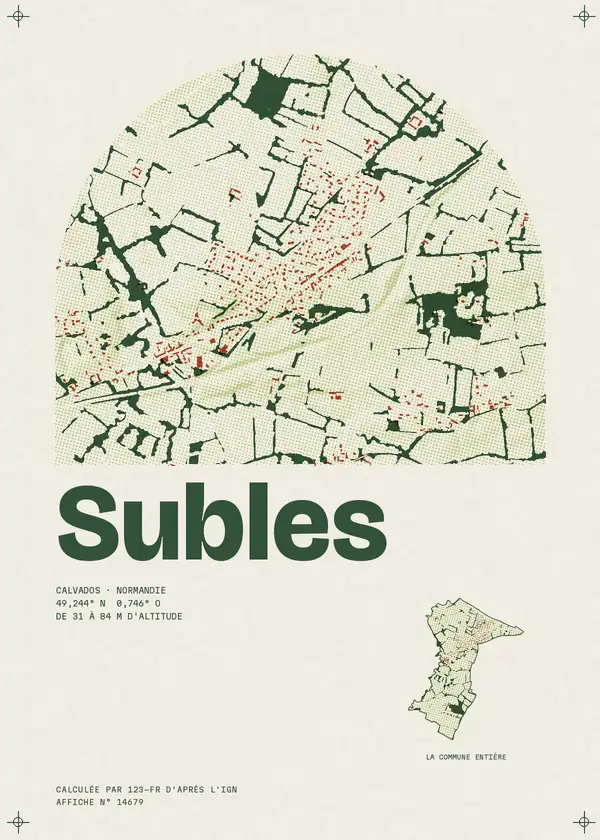 Affiche de Subles, calculée par 123-fr d'après l'IGN
