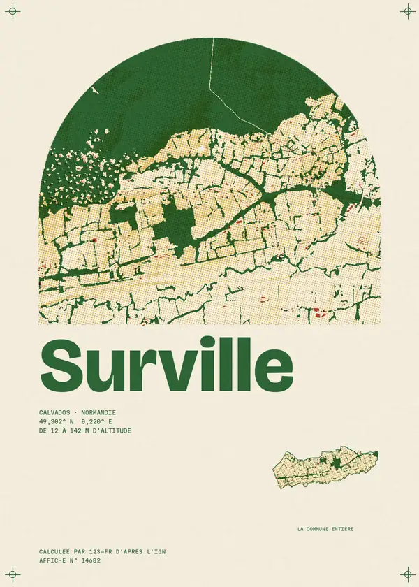 Affiche de Surville, calculée par 123-fr d'après l'IGN