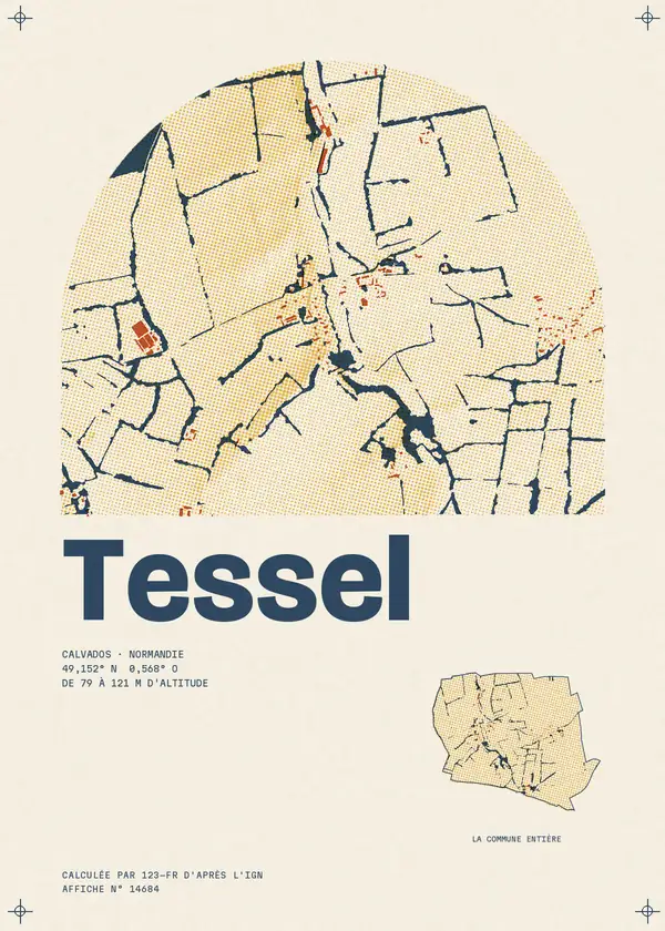 Affiche de Tessel, calculée par 123-fr d'après l'IGN