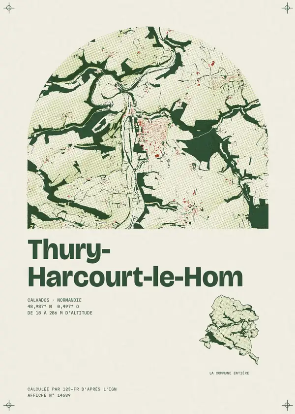 Affiche de Thury-Harcourt-le-Hom, calculée par 123-fr d'après l'IGN