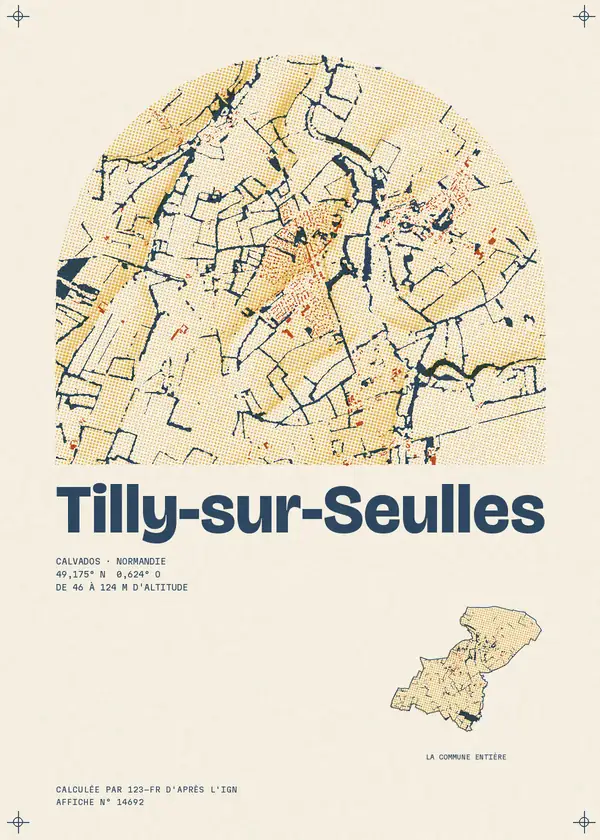 Affiche de Tilly-sur-Seulles, calculée par 123-fr d'après l'IGN