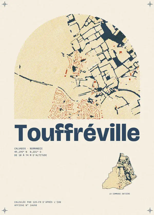 Affiche de Touffréville, calculée par 123-fr d'après l'IGN