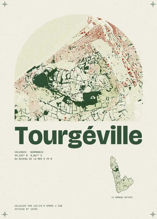 Affiche de Tourgéville, calculée par 123-fr d'après l'IGN