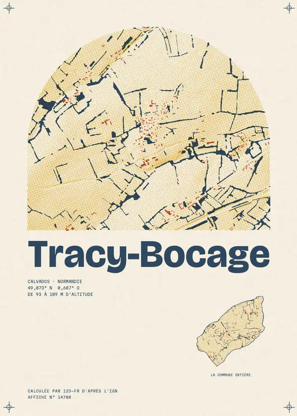 Affiche de Tracy-Bocage, calculée par 123-fr d'après l'IGN