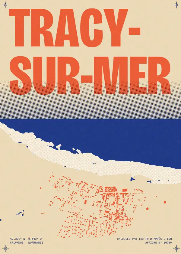 Affiche de Tracy-sur-Mer, calculée par 123-fr d'après l'IGN