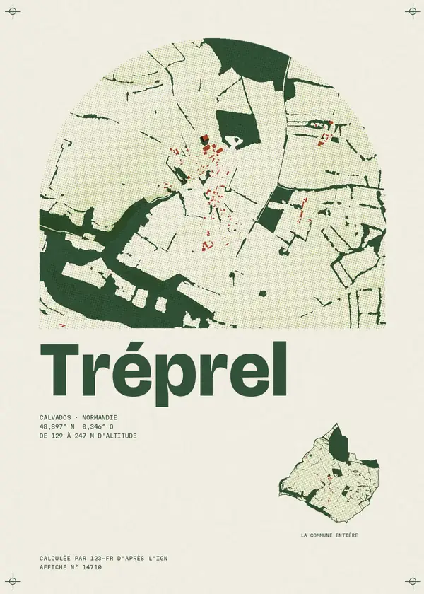 Affiche de Tréprel, calculée par 123-fr d'après l'IGN