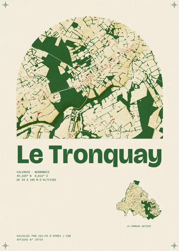 Affiche de Le Tronquay, calculée par 123-fr d'après l'IGN